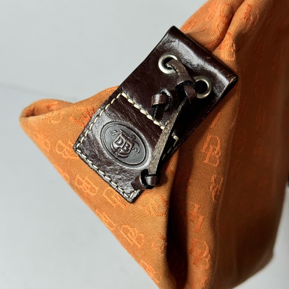 Dooney & Bourke Tassel Signature Monogram Tote Satchel Bag Orange - Picture 11 of 14